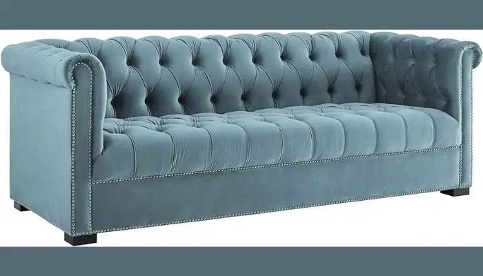 Heritage Tufted Velvet Upholstered Chesterfield Sofa /  best English roll arm sofas