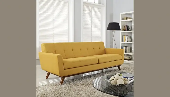 Mid-Century Modern Upholstered Fabric Sofa / Best-Upholstered Sofas