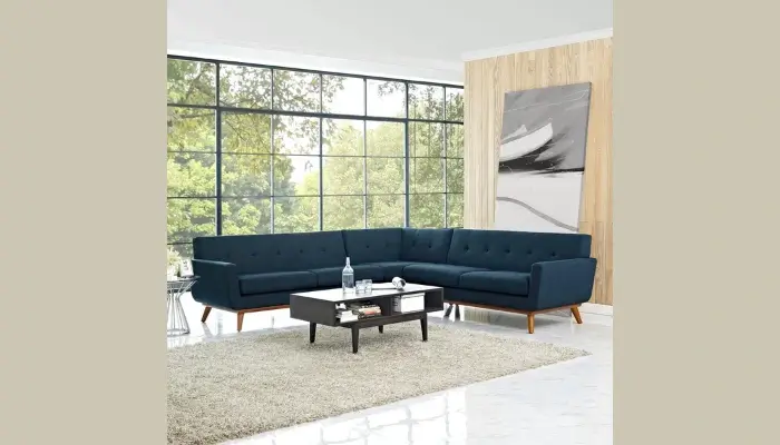 Modern Mid-Century Upholstered L-Shaped Sectional Sofa / Best-Upholstered Sofas