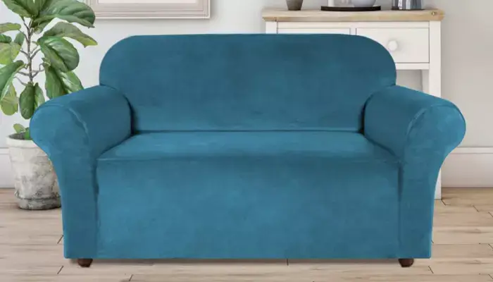 Peacock Blue sofa slipcover / Best Slipcover for an English Roll Arm Sofa