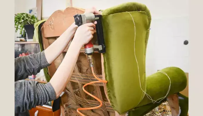 Attaching the New Upholstery / How to Reupholster a Leather Sofa