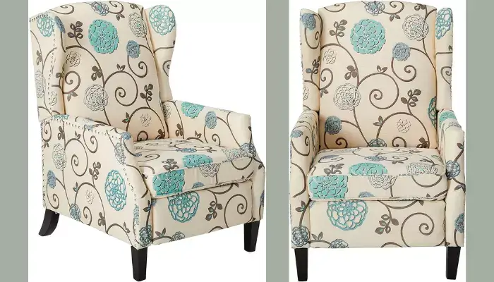 Westeros Traditional Wingback Fabric Recliner Chair / Best Wingback Accent Chairs
