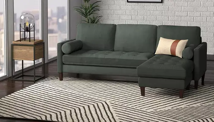 Modern Velvet Reversible Sectional Sofa / best and most comfortable sofas