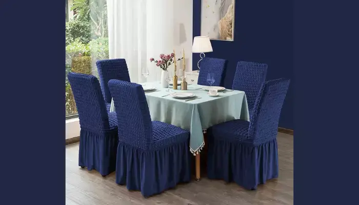 Frilled Skirt Dining Chair Slipcover / Best Dining Chair Slipcovers