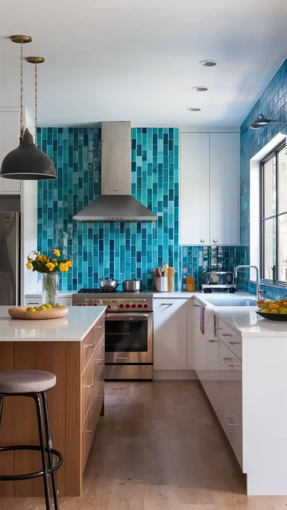 10 Beautiful Kitchen Design Ideas That Will Transform Your Space/Go Bold with a Colorful Backsplash