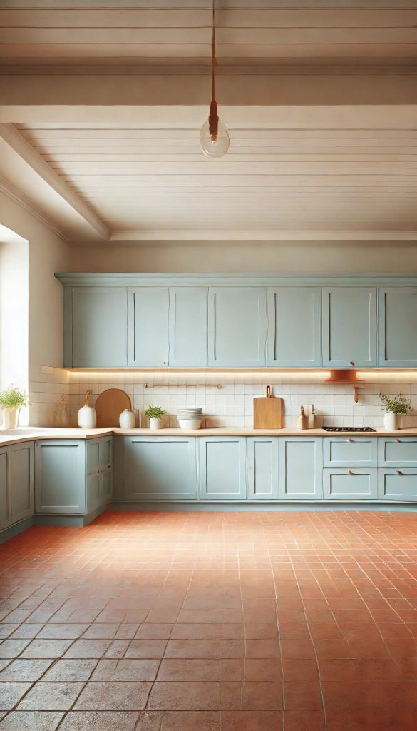 Light Blue/15 Timeless Kitchen Cabinet Colors to Complement Terracotta Floors