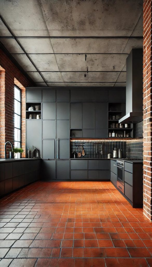 Black/15 Timeless Kitchen Cabinet Colors to Complement Terracotta Floors