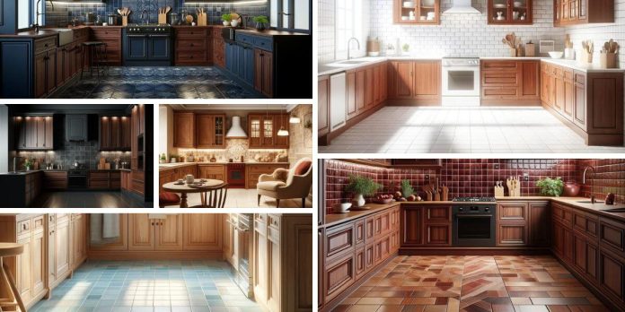 tile color go with cherry cabinets