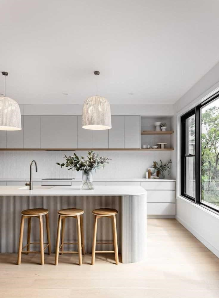 Pendant Light Designs for a White and Wood Kitchen