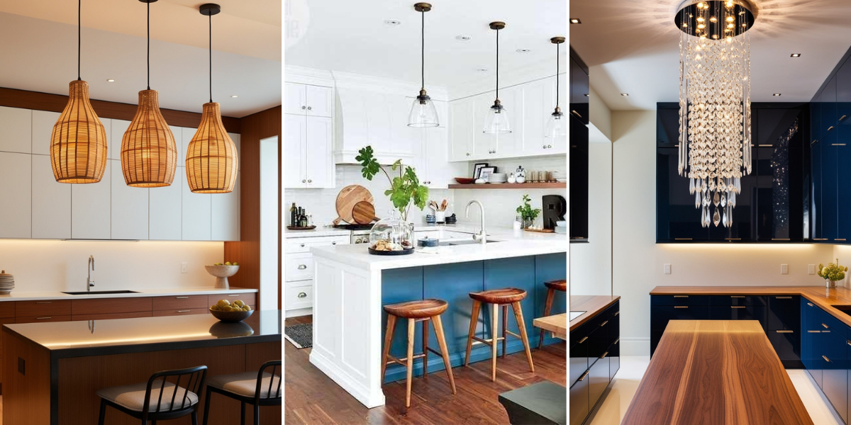 Pendant Light Designs for a White and Wood Kitchen