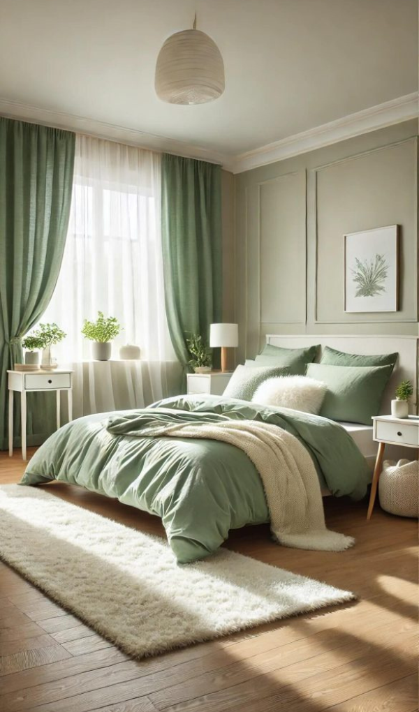 colors with saga green bedding