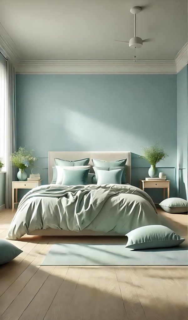 colors with saga green bedding