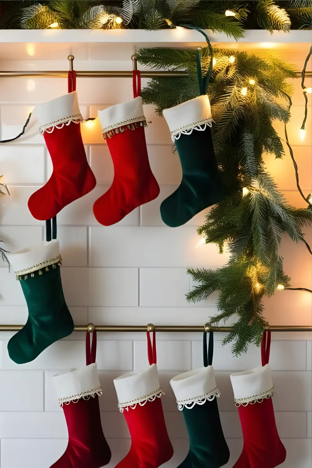 Christmas Cottage Kitchen Décor Ideas: 21 Best Ways to Create a Cozy and Festive Space 11 Choose stockings with rustic designs, such as burlap or knitted patterns, to enhance the cottage feel.