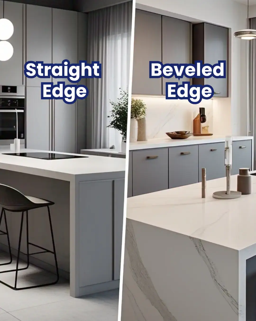 Straight Edge Countertops: A Minimalist’s Dream for Modern Kitchens 2 Different Types of Countertop Edge Styles / Straight Edge vs. Beveled Edge