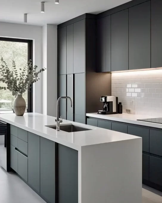 Straight Edge Countertops: A Minimalist’s Dream for Modern Kitchens 9 Straight edges give your kitchen or bathroom a crisp, no-nonsense vibe. They help make everything feel aligned and intentional.