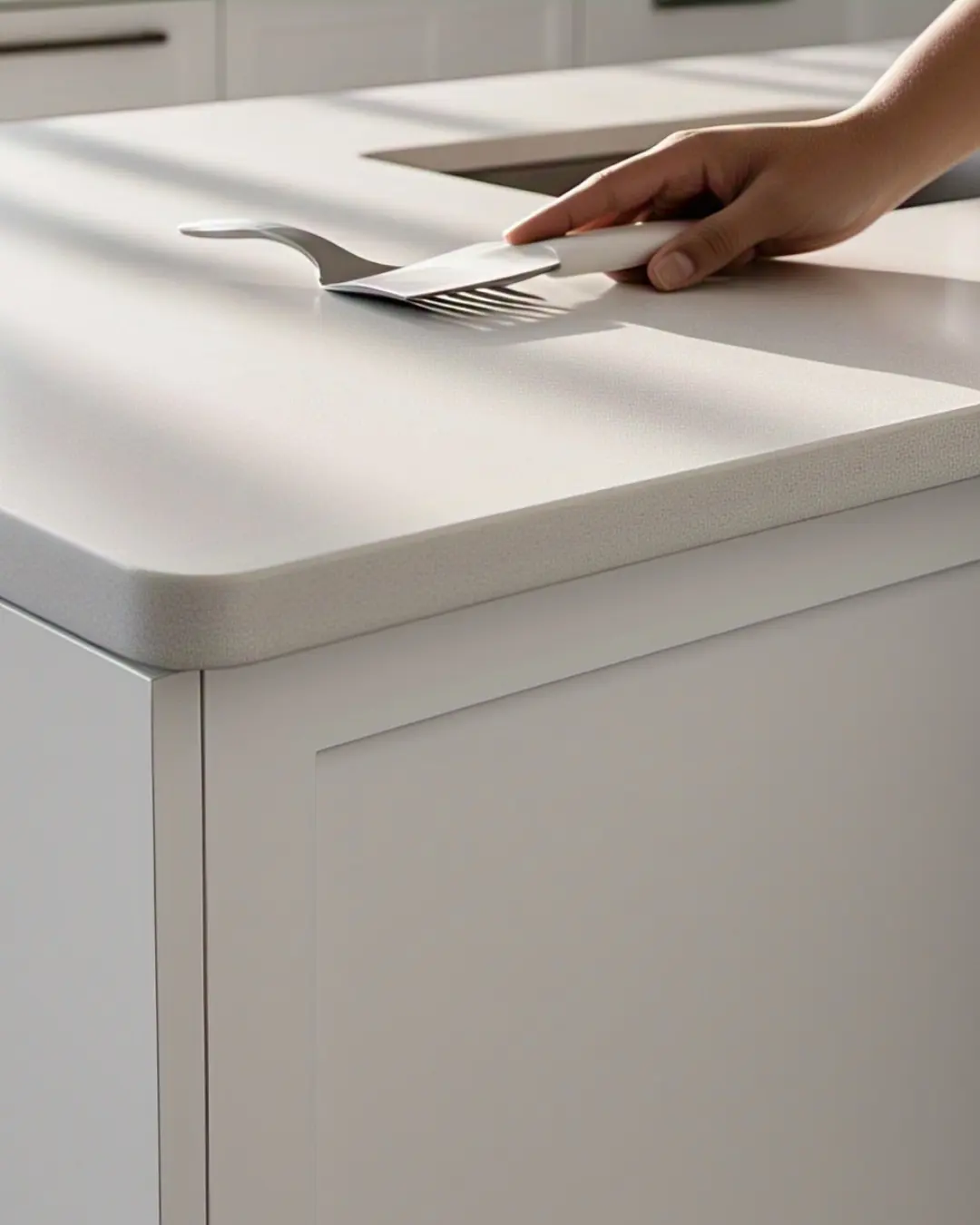 Eased Edge Countertop – Everything You Need to Know 2 Eased Edge Countertop / An eased edge is a countertop edge style where the sharp 90-degree corner is slightly softened – just enough to remove the harsh angle, but not enough to create a visible curve.