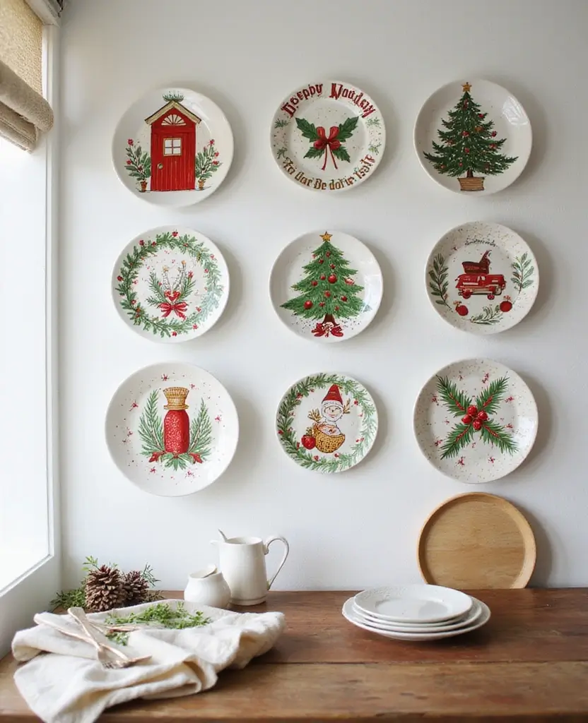 15 Budget-Friendly DIY Christmas Decorations for Your Kitchen (Incredible #11!) 96 15 Budget-Friendly DIY Christmas Decorations for Your Kitchen (Incredible #11!) - 15. Hand-Painted Plates