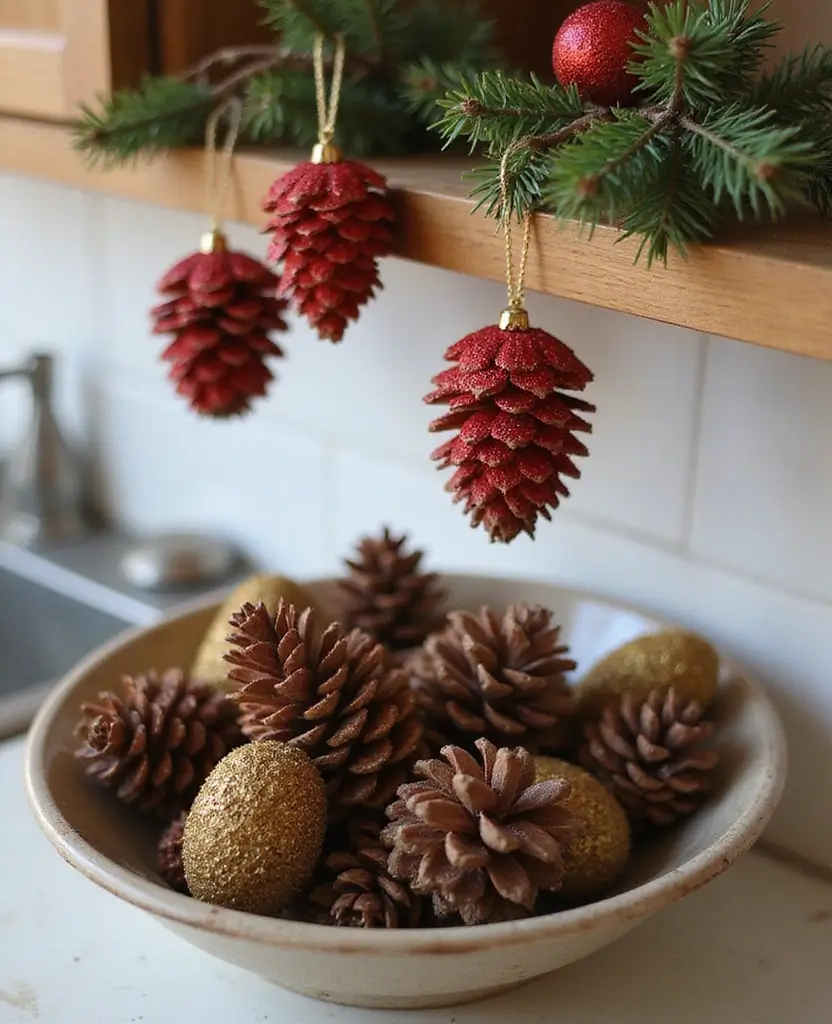 15 Budget-Friendly DIY Christmas Decorations for Your Kitchen (Incredible #11!) 9 15 Budget-Friendly DIY Christmas Decorations for Your Kitchen (Incredible #11!) - 2. DIY Pinecone Ornaments