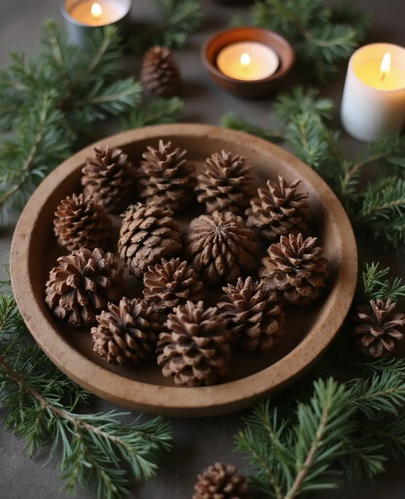 15 Easy and Low-Cost Christmas Centerpiece Ideas to Elevate Your Holiday Table (Wait Until You See #9!) - 1. Pinecone Arrangement