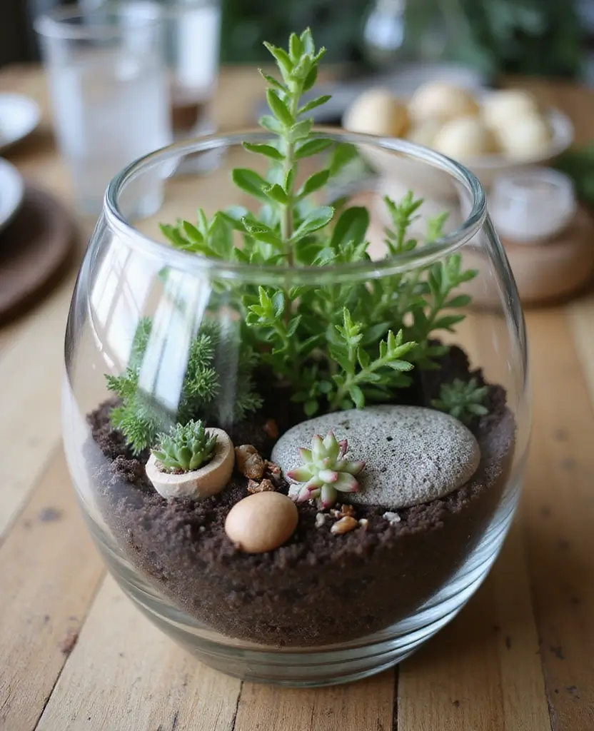 15 Easy and Low-Cost Christmas Centerpiece Ideas to Elevate Your Holiday Table (Wait Until You See #9!) - 14. DIY Terrarium