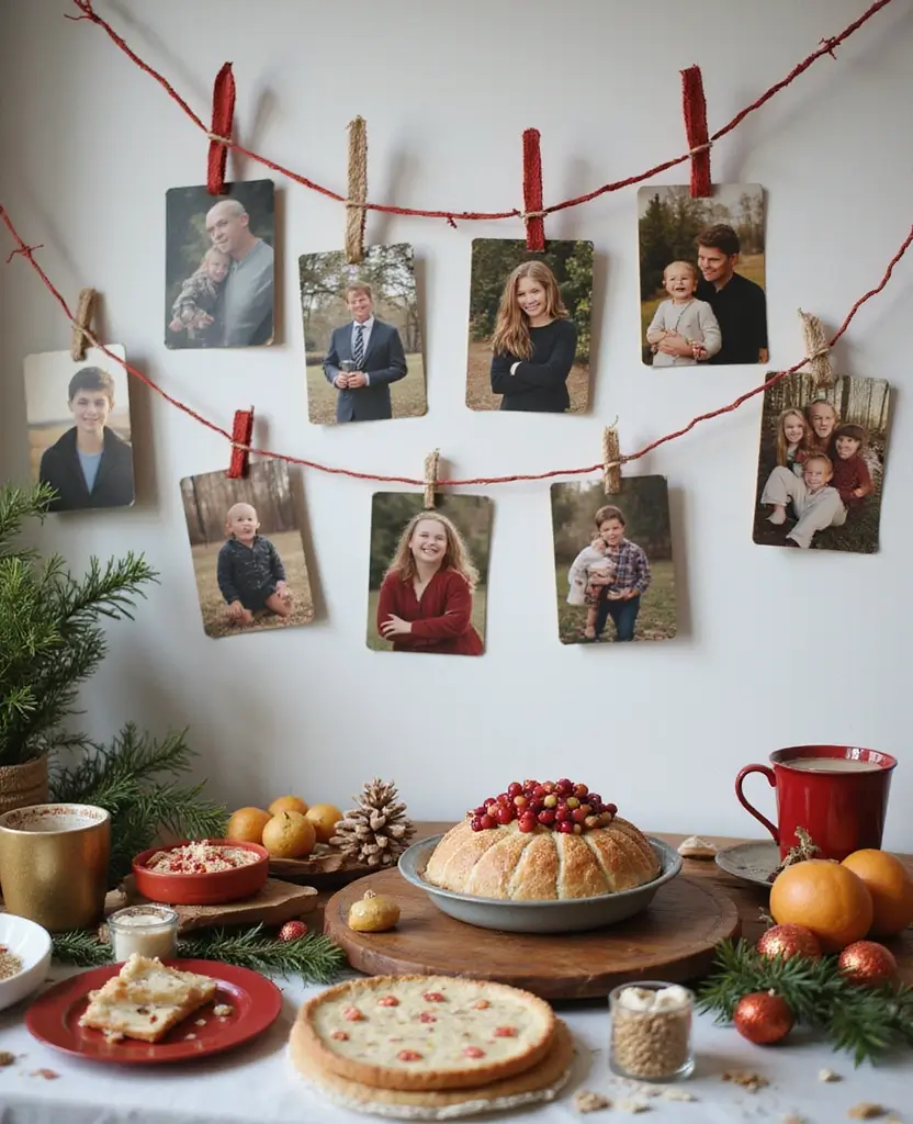 15 Easy and Low-Cost Christmas Centerpiece Ideas to Elevate Your Holiday Table (Wait Until You See #9!) - 15. Holiday-Themed Photo Display