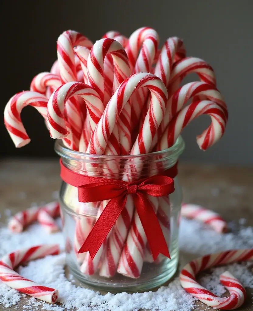 15 Easy and Low-Cost Christmas Centerpiece Ideas to Elevate Your Holiday Table (Wait Until You See #9!) - 2. Candy Cane Delight