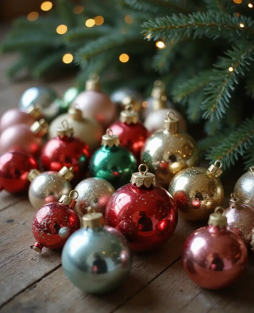 15 Nostalgic Christmas Aesthetic Ideas That'll Fill Your Heart with Holiday Cheer! 2 15 Nostalgic Christmas Aesthetic Ideas That'll Fill Your Heart with Holiday Cheer! - 1. Classic Glass Ornaments