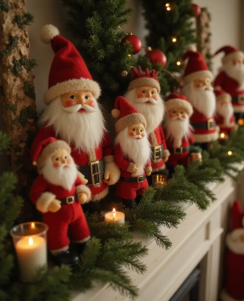 15 Nostalgic Christmas Aesthetic Ideas That'll Fill Your Heart with Holiday Cheer! 28 15 Nostalgic Christmas Aesthetic Ideas That'll Fill Your Heart with Holiday Cheer! - 5. Vintage Santa Figurines