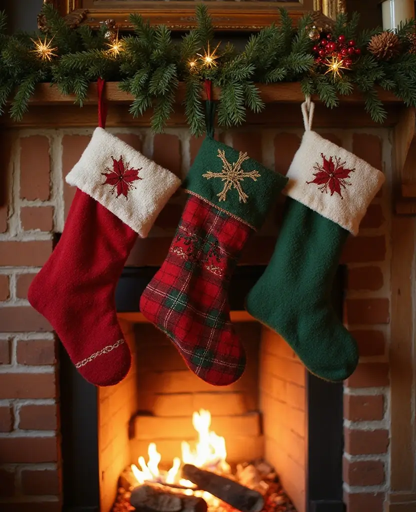 15 Nostalgic Christmas Aesthetic Ideas That'll Fill Your Heart with Holiday Cheer! 35 15 Nostalgic Christmas Aesthetic Ideas That'll Fill Your Heart with Holiday Cheer! - 6. Old-Fashioned Christmas Stockings