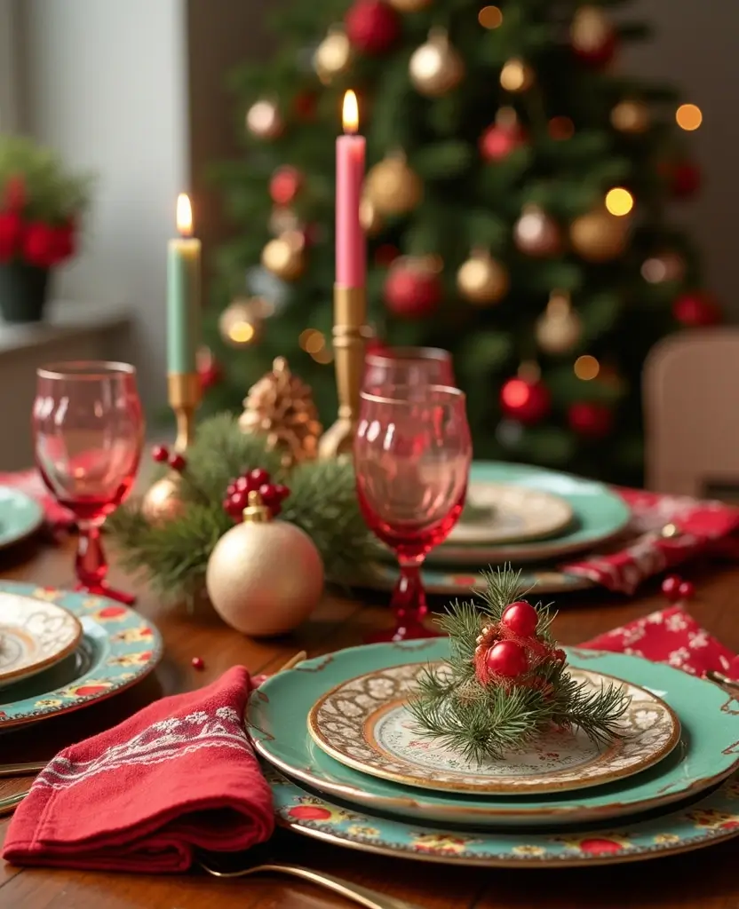 15 Nostalgic Christmas Aesthetic Ideas That'll Fill Your Heart with Holiday Cheer! 42 15 Nostalgic Christmas Aesthetic Ideas That'll Fill Your Heart with Holiday Cheer! - 7. Retro Table Settings