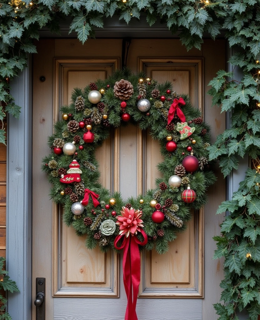 15 Nostalgic Christmas Aesthetic Ideas That'll Fill Your Heart with Holiday Cheer! 58 15 Nostalgic Christmas Aesthetic Ideas That'll Fill Your Heart with Holiday Cheer! - 9. Retro Holiday Wreaths
