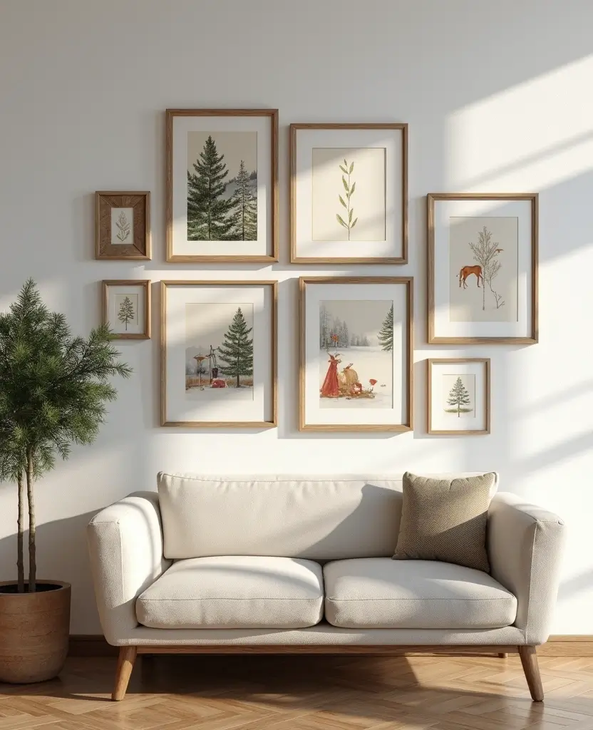 15 Old Money Christmas Decor Ideas That'll Make Your Home Sparkle with Elegance! 89 15 Old Money Christmas Decor Ideas That'll Make Your Home Sparkle with Elegance! - 13. Seasonal Art Displays