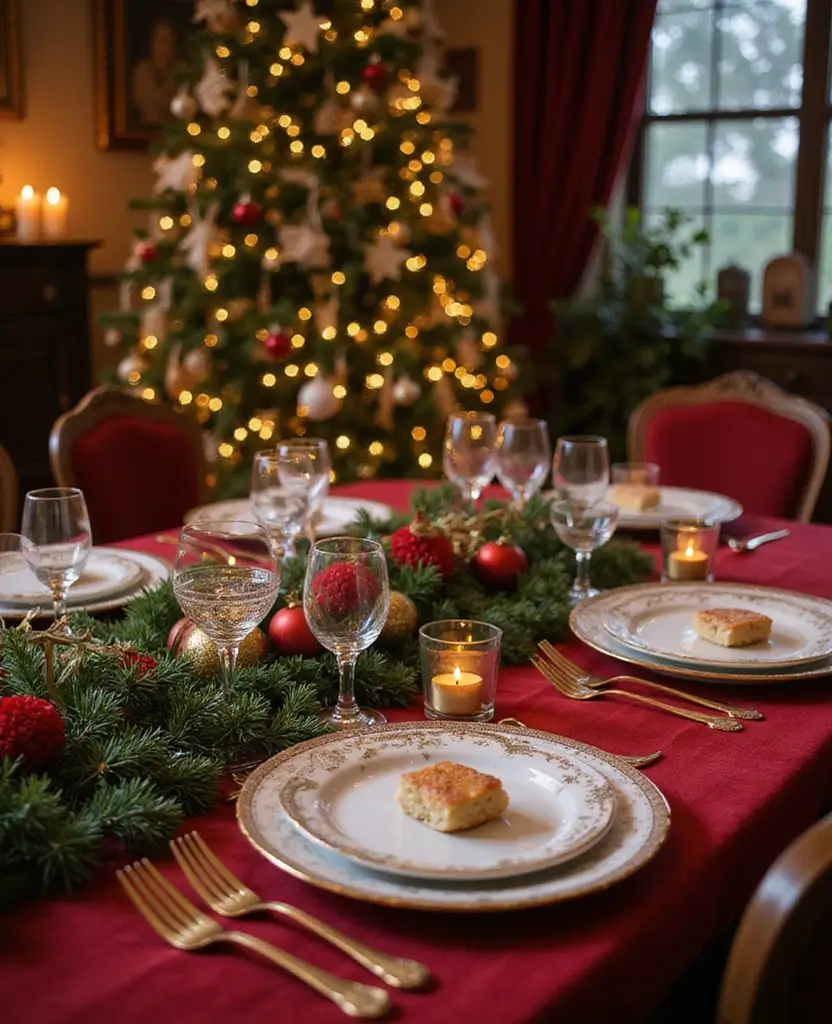 15 Old Money Christmas Decor Ideas That'll Make Your Home Sparkle with Elegance! 16 15 Old Money Christmas Decor Ideas That'll Make Your Home Sparkle with Elegance! - 3. Elegant Table Settings