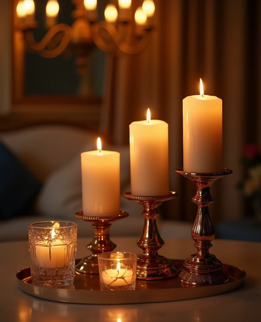 15 Old Money Christmas Decor Ideas That'll Make Your Home Sparkle with Elegance! 30 15 Old Money Christmas Decor Ideas That'll Make Your Home Sparkle with Elegance! - 5. Luxury Candles