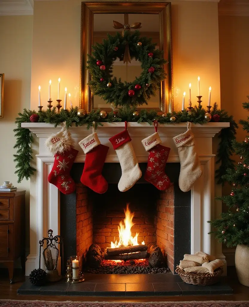 15 Old Money Christmas Decor Ideas That'll Make Your Home Sparkle with Elegance! 44 15 Old Money Christmas Decor Ideas That'll Make Your Home Sparkle with Elegance! - 7. Traditional Christmas Stockings