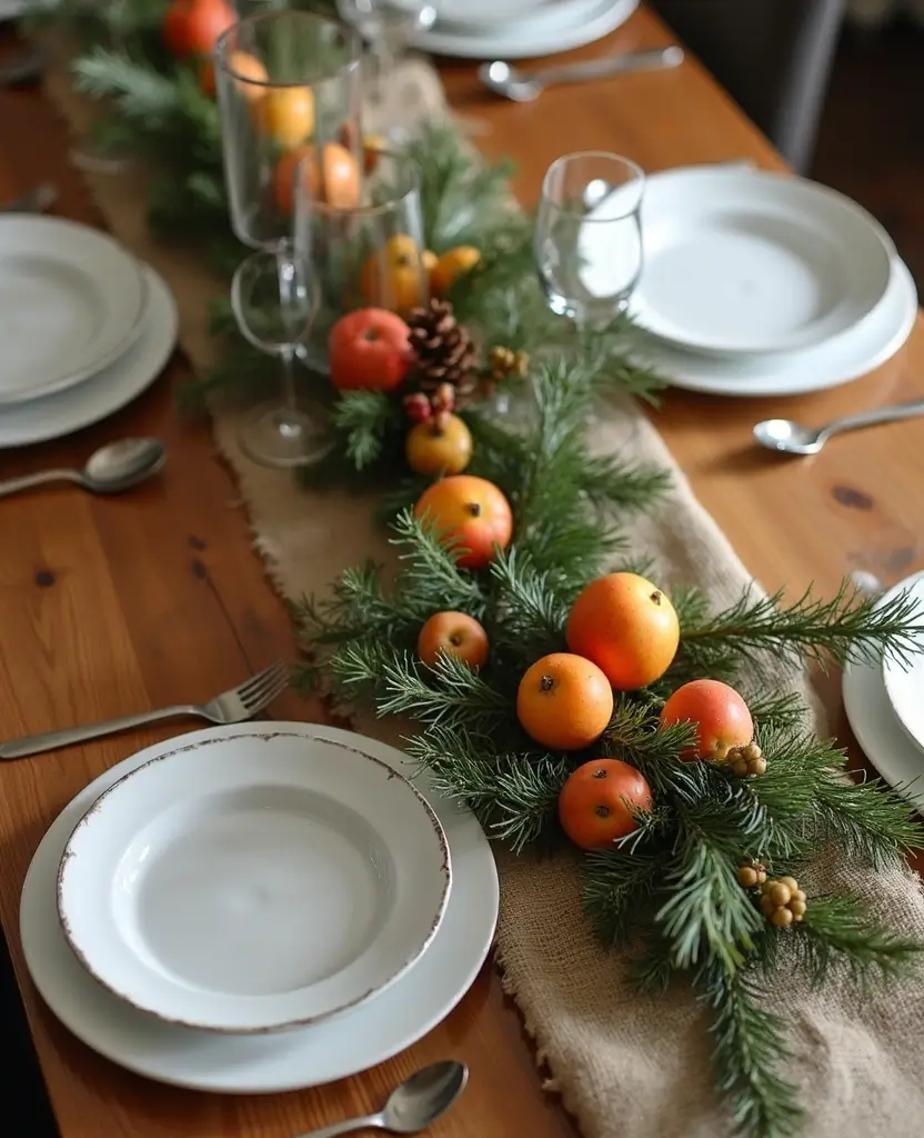 15 Quick & Easy Last-Minute Christmas Decor Ideas That Save the Day! 65 15 Quick & Easy Last-Minute Christmas Decor Ideas That Save the Day! - 10. Natural Element Table Decor