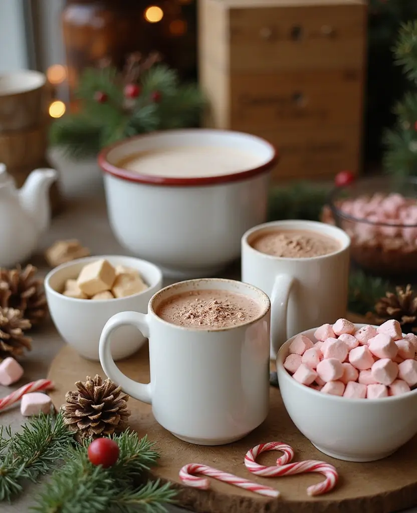 15 Quick & Easy Last-Minute Christmas Decor Ideas That Save the Day! 37 15 Quick & Easy Last-Minute Christmas Decor Ideas That Save the Day! - 6. Cocoa Bar Sets Up