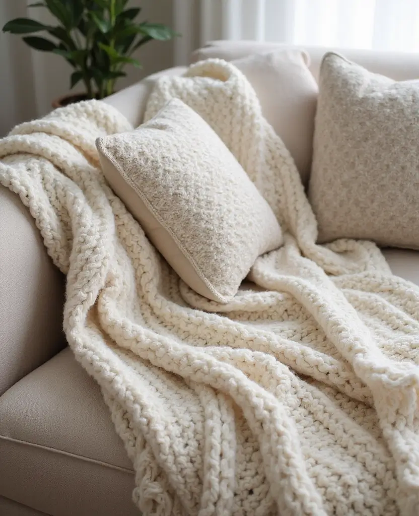 15 Scandinavian Christmas Decor Ideas That'll Transform Your Home into a Nordic Wonderland! 2 15 Scandinavian Christmas Decor Ideas That'll Transform Your Home into a Nordic Wonderland! - 1. Cozy Knit Textiles