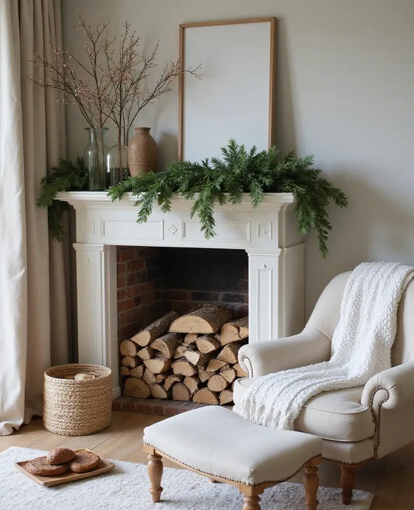 15 Scandinavian Christmas Decor Ideas That'll Transform Your Home into a Nordic Wonderland! 97 15 Scandinavian Christmas Decor Ideas That'll Transform Your Home into a Nordic Wonderland! - 14. Warmth of Firewood Displays