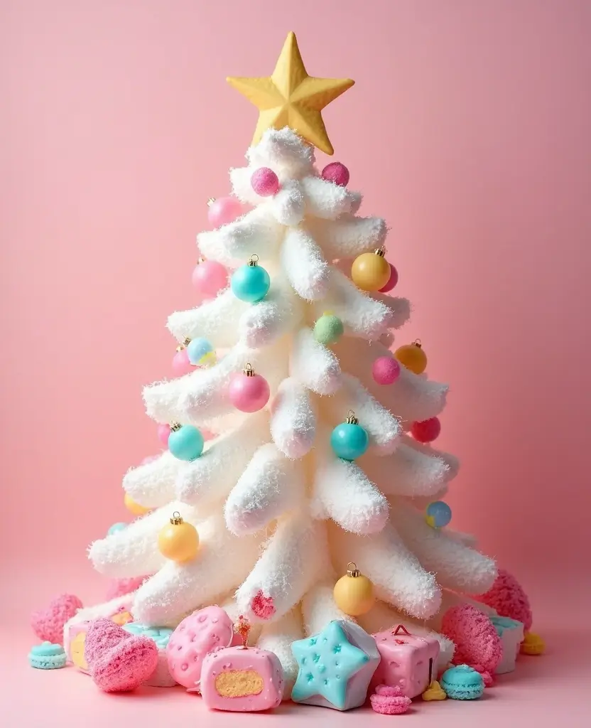 15 Sparkling White Christmas Tree Decor Ideas That Shine Bright This Holiday! 93 15 Sparkling White Christmas Tree Decor Ideas That Shine Bright This Holiday! - 14. Sweet Treats