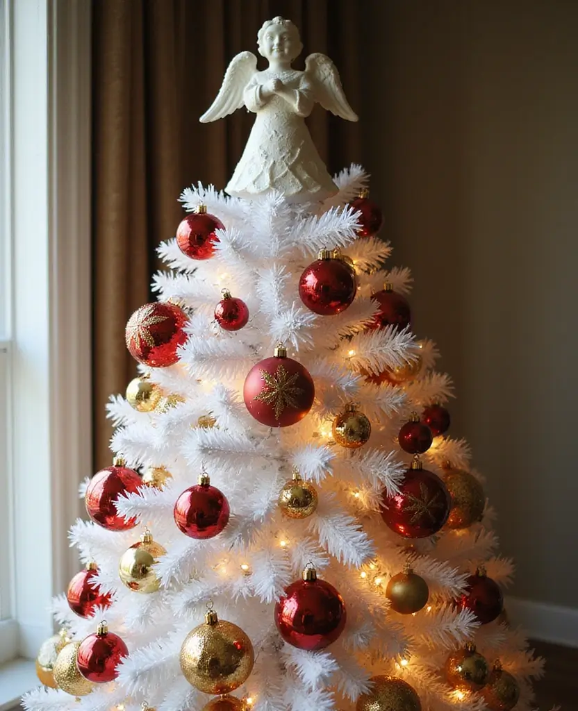 15 Sparkling White Christmas Tree Decor Ideas That Shine Bright This Holiday! 30 15 Sparkling White Christmas Tree Decor Ideas That Shine Bright This Holiday! - 5. Classic Joy