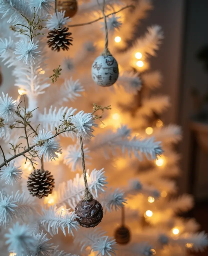 15 Sparkling White Christmas Tree Decor Ideas That Shine Bright This Holiday! 37 15 Sparkling White Christmas Tree Decor Ideas That Shine Bright This Holiday! - 6. Enchanted Forest