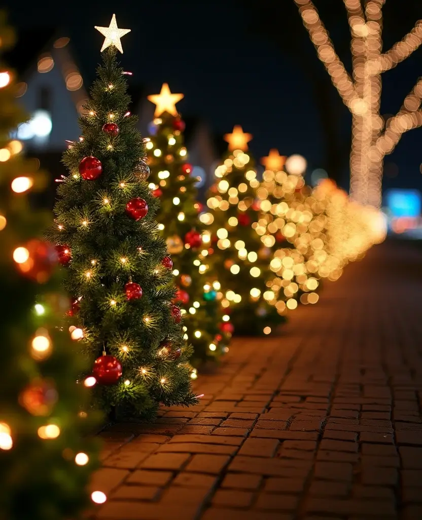 15 Stunning Outdoor Christmas Decorations That Light Up Your Pathway (You’ll Love #4!) - 12. Pathway Christmas Trees