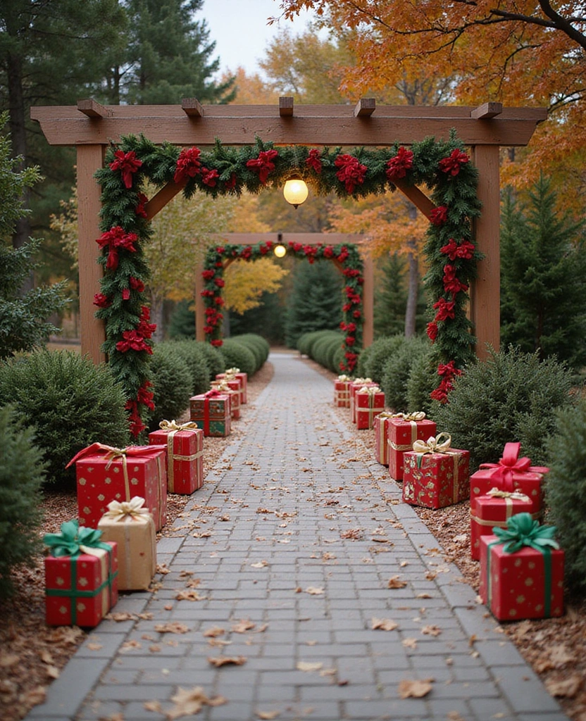 15 Stunning Outdoor Christmas Decorations That Light Up Your Pathway (You’ll Love #4!) - 15. Personalized Pathway Decor