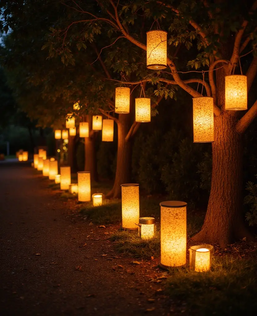 15 Stunning Outdoor Christmas Decorations That Light Up Your Pathway (You’ll Love #4!) - 2. Lanterns Galore