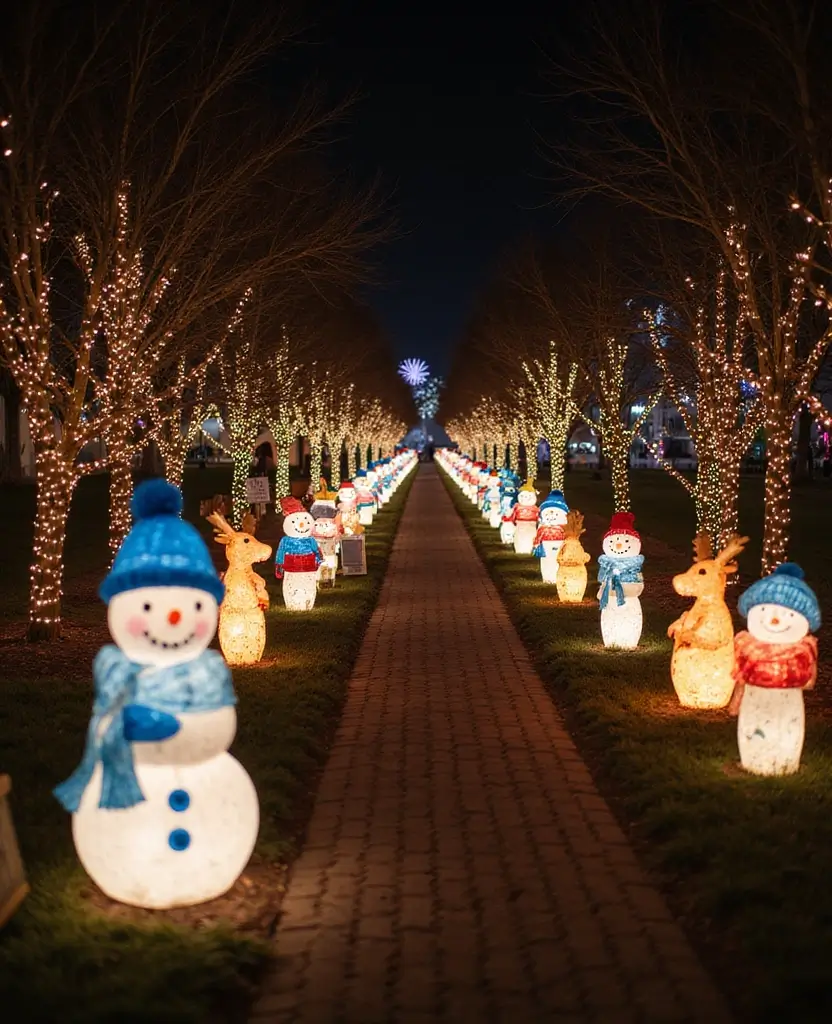 15 Stunning Outdoor Christmas Decorations That Light Up Your Pathway (You’ll Love #4!) - 3. Whimsical Pathway Stakes