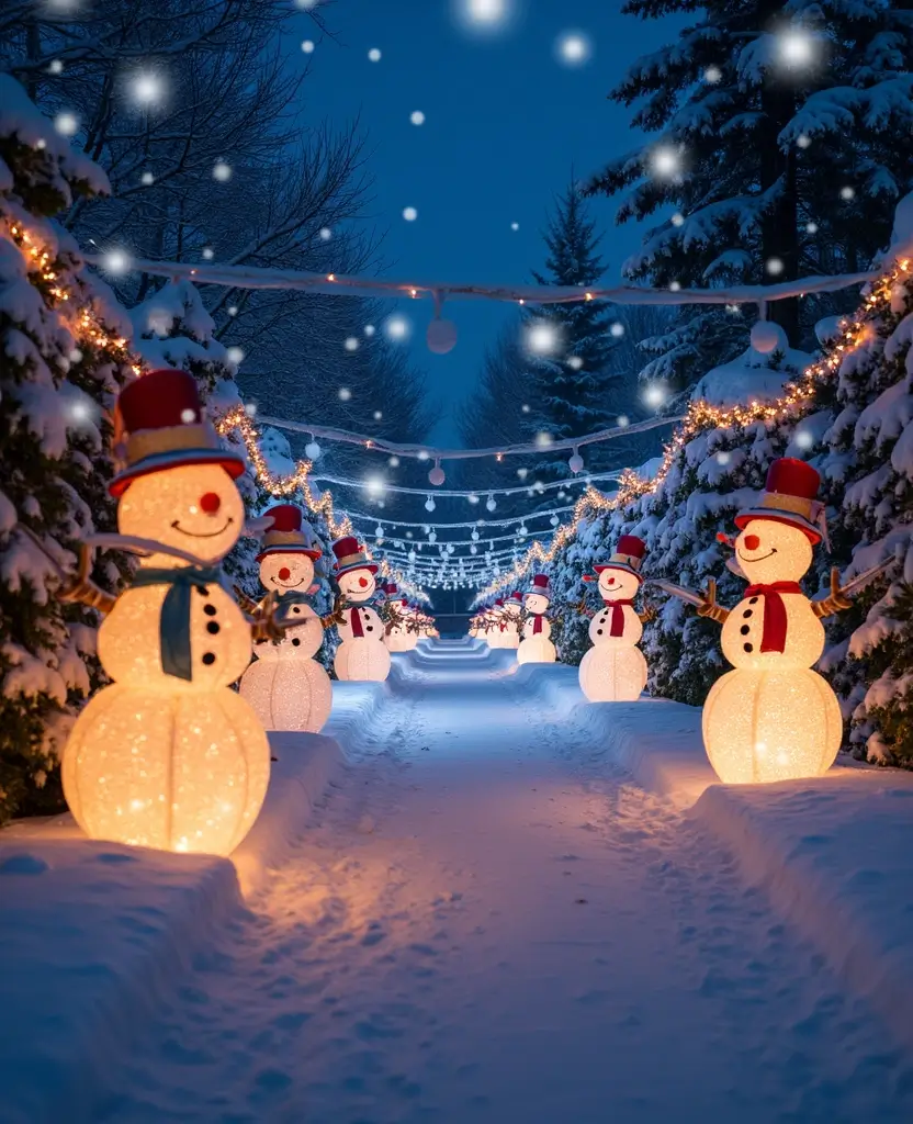 15 Stunning Outdoor Christmas Decorations That Light Up Your Pathway (You’ll Love #4!) - 8. Snowy Scene Displays