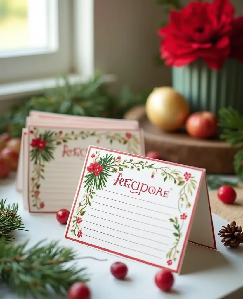 15 best Whimsical Christmas Kitchen Decor Ideas That'll Make You Believe in Holiday Magic! 65 15 Whimsical Christmas Kitchen Decor Ideas That'll Make You Believe in Holiday Magic! - 10. Holiday Recipe Cards Display