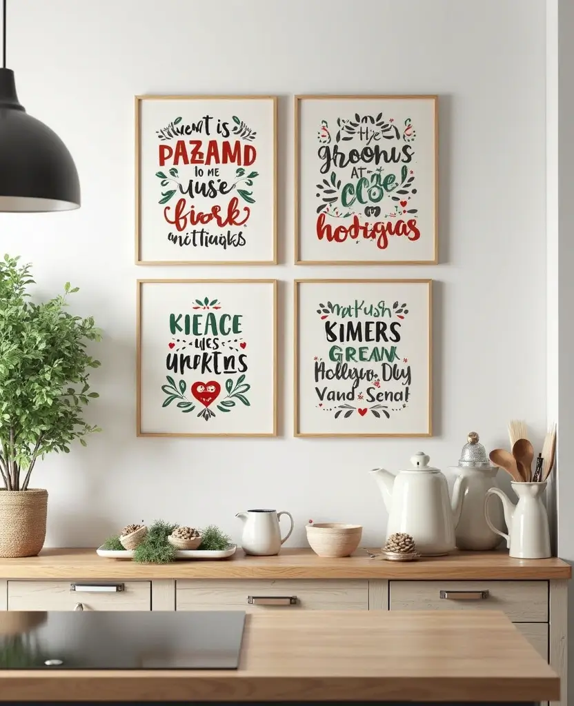 15 best Whimsical Christmas Kitchen Decor Ideas That'll Make You Believe in Holiday Magic! 75 15 Whimsical Christmas Kitchen Decor Ideas That'll Make You Believe in Holiday Magic! - 12. Charming Kitchen Wall Art