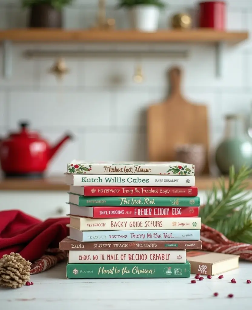 15 best Whimsical Christmas Kitchen Decor Ideas That'll Make You Believe in Holiday Magic! 82 15 Whimsical Christmas Kitchen Decor Ideas That'll Make You Believe in Holiday Magic! - 13. Fun Holiday-Themed Cookbooks